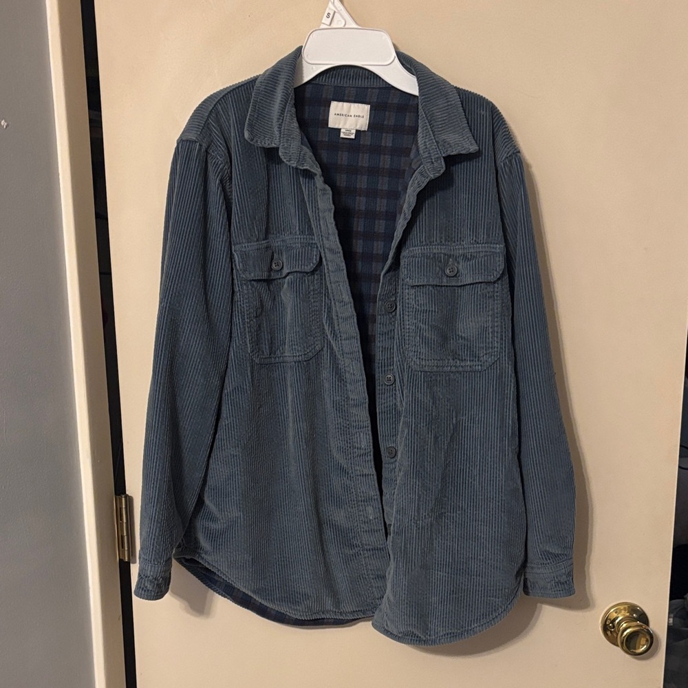 American Eagle Outfitters Blue corduroy shacket